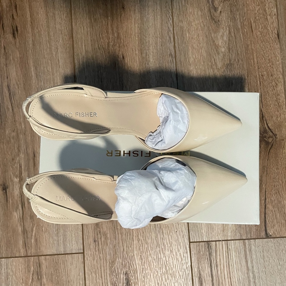 Marc Fisher Women's Hadya Sling Back Pumps Nude 8.5